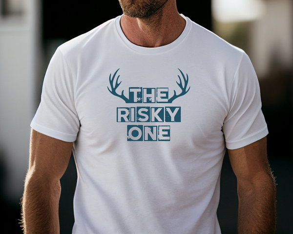 Wedding Groom Stag Do Party DTF Transfer - Risky One - Do it Yourself Iron On Heat Press Hot or Cold Peel Shirt Any Material Long Lasting Full Colour