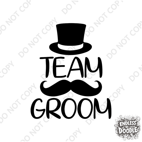 Wedding Stag Do Party DTF Transfer - Team Groom 1 - Do it Yourself Iron On Heat Press Hot or Cold Peel Shirt Any Material Long Lasting Full Colour