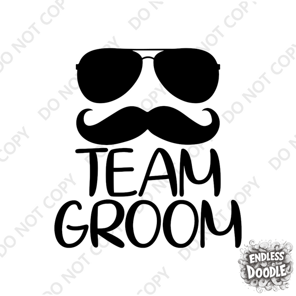 Wedding Stag Do Party DTF Transfer - Team Groom 2 - Do it Yourself Iron On Heat Press Hot or Cold Peel Shirt Any Material Long Lasting Full Colour