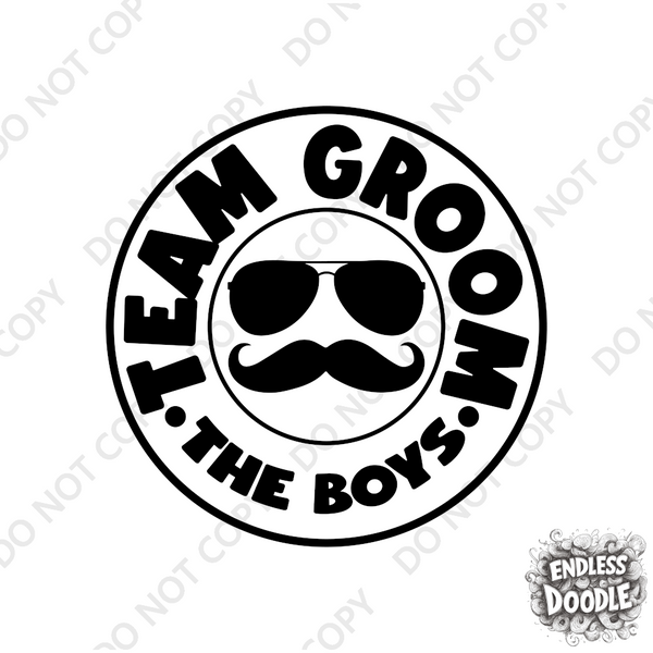 Wedding Stag Do Party DTF Transfer - Team Groom 3 - Do it Yourself Iron On Heat Press Hot or Cold Peel Shirt Any Material Long Lasting Full Colour