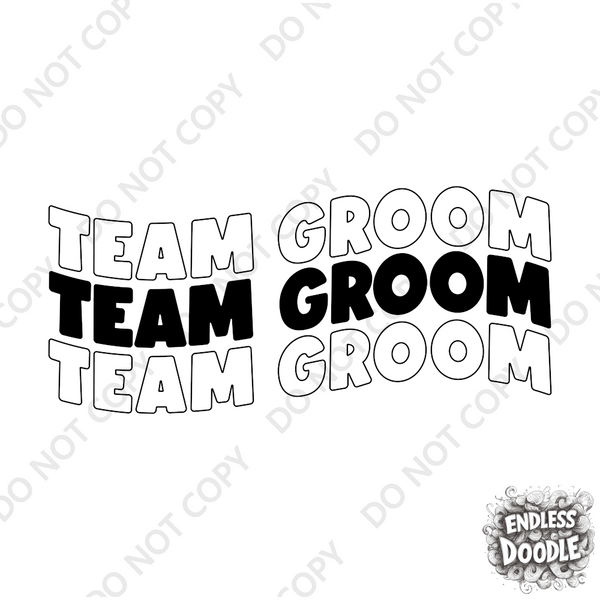 Wedding Stag Do Party DTF Transfer - Team Groom 4 - Do it Yourself Iron On Heat Press Hot or Cold Peel Shirt Any Material Long Lasting Full Colour