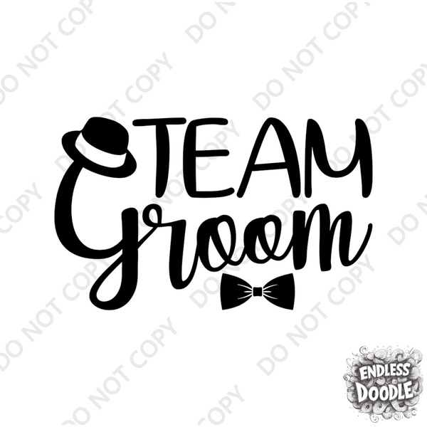 Wedding Stag Do Groom Party DTF Transfer - Team Groom 6 - Do it Yourself Iron On Heat Press Hot or Cold Peel Shirt Any Material Long Lasting Full Colour