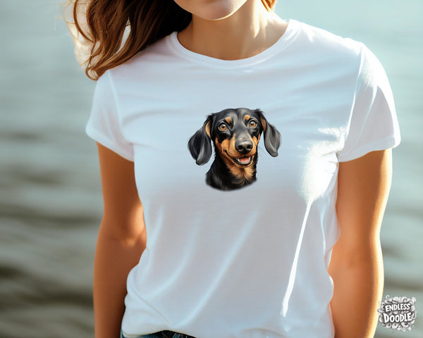 Dachshund Dog DTF Transfer Gift Iron On Transfer Do it Yourself Heat Press Hot Cold Peel for Clothing T Shirt Any Material Long Lasting (DACH055)